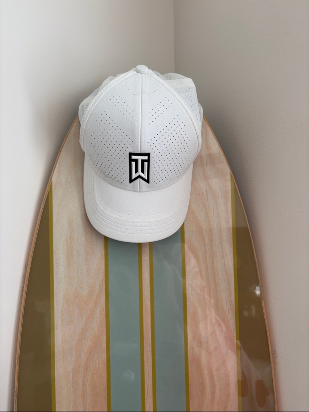 Nike White Perforated Performance Cap with Black Logo